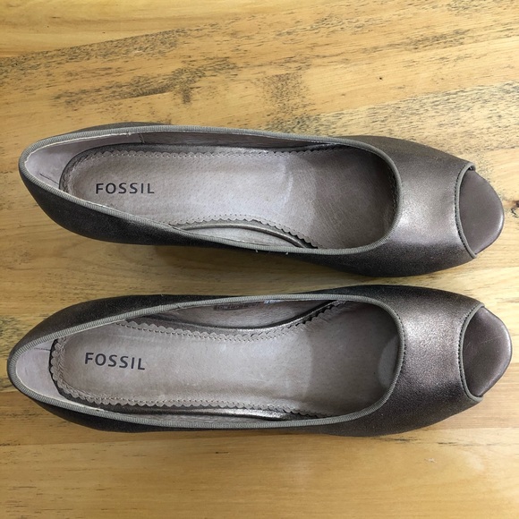 Fossil Open Toe Wedge Heel Bronze Size 11 (runs small fits Women’s size 10) - Picture 8 of 13